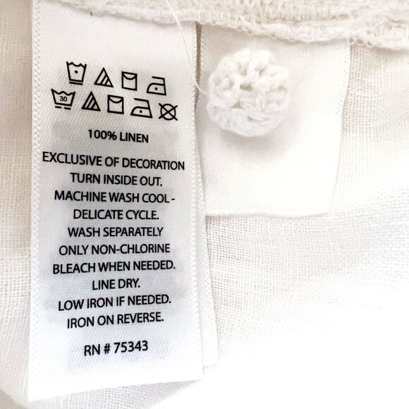 Joie Womens Linen embroidered button down Shirt Short Sleeve Size Medium - Picture 11 of 13